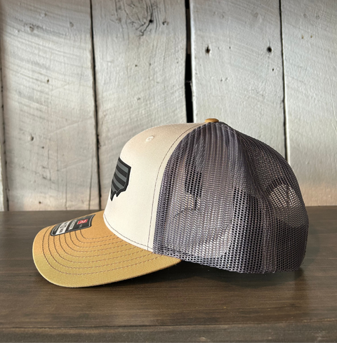 Flag Patch Hat - White and Gray